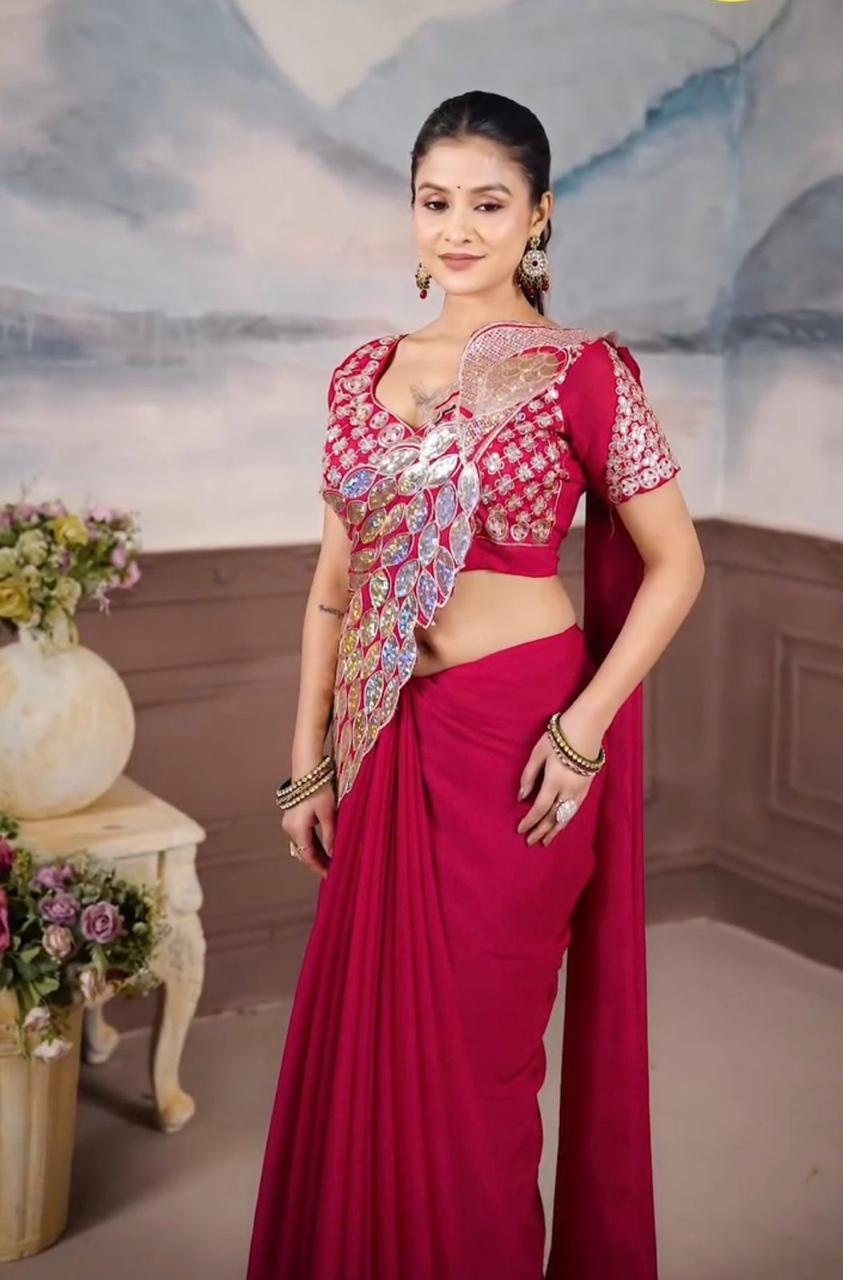 Stars & Bling Sequence work ready to wear saree