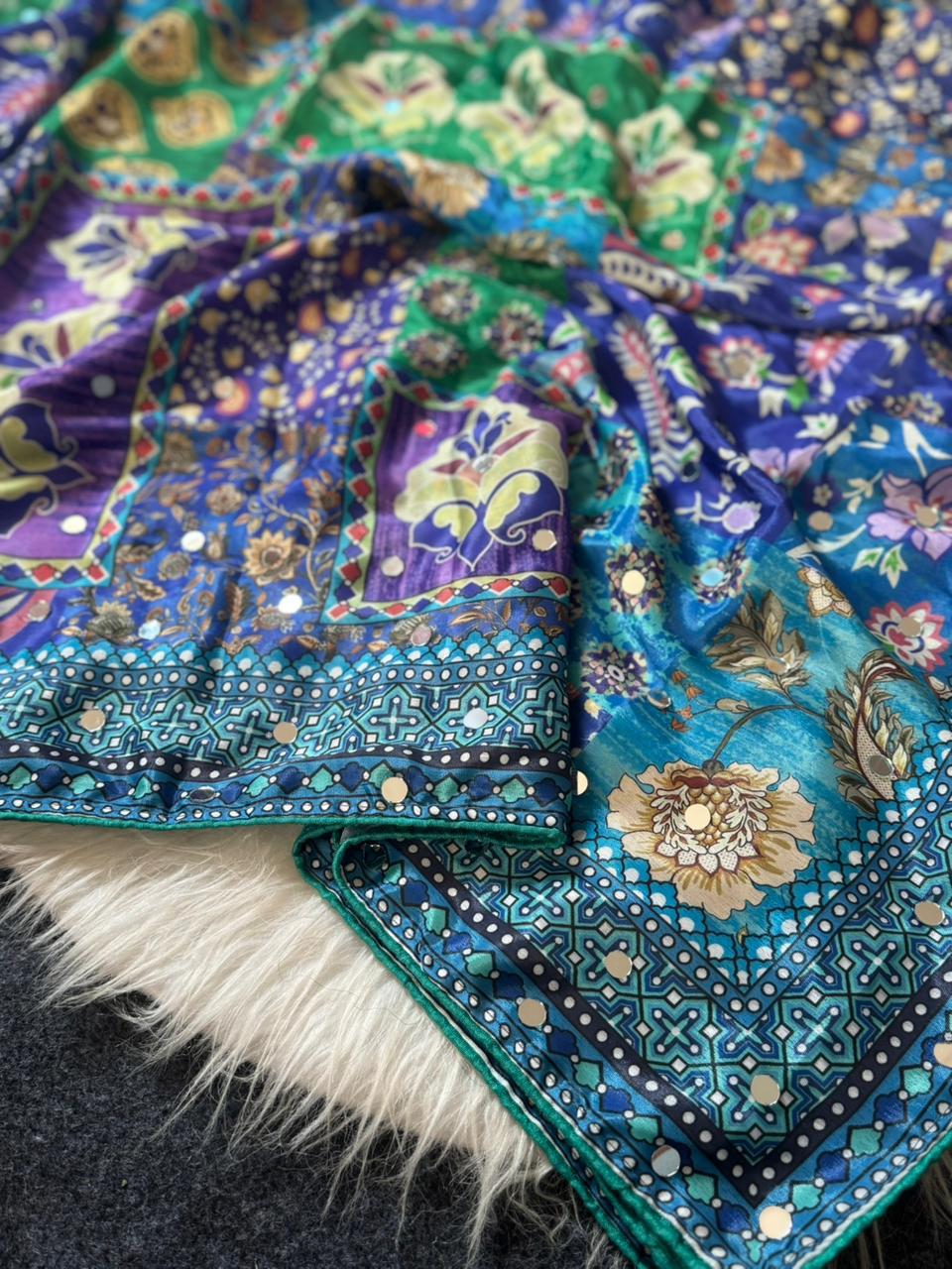 AJARAKH PREMIUM ROMAN SILK SAREE