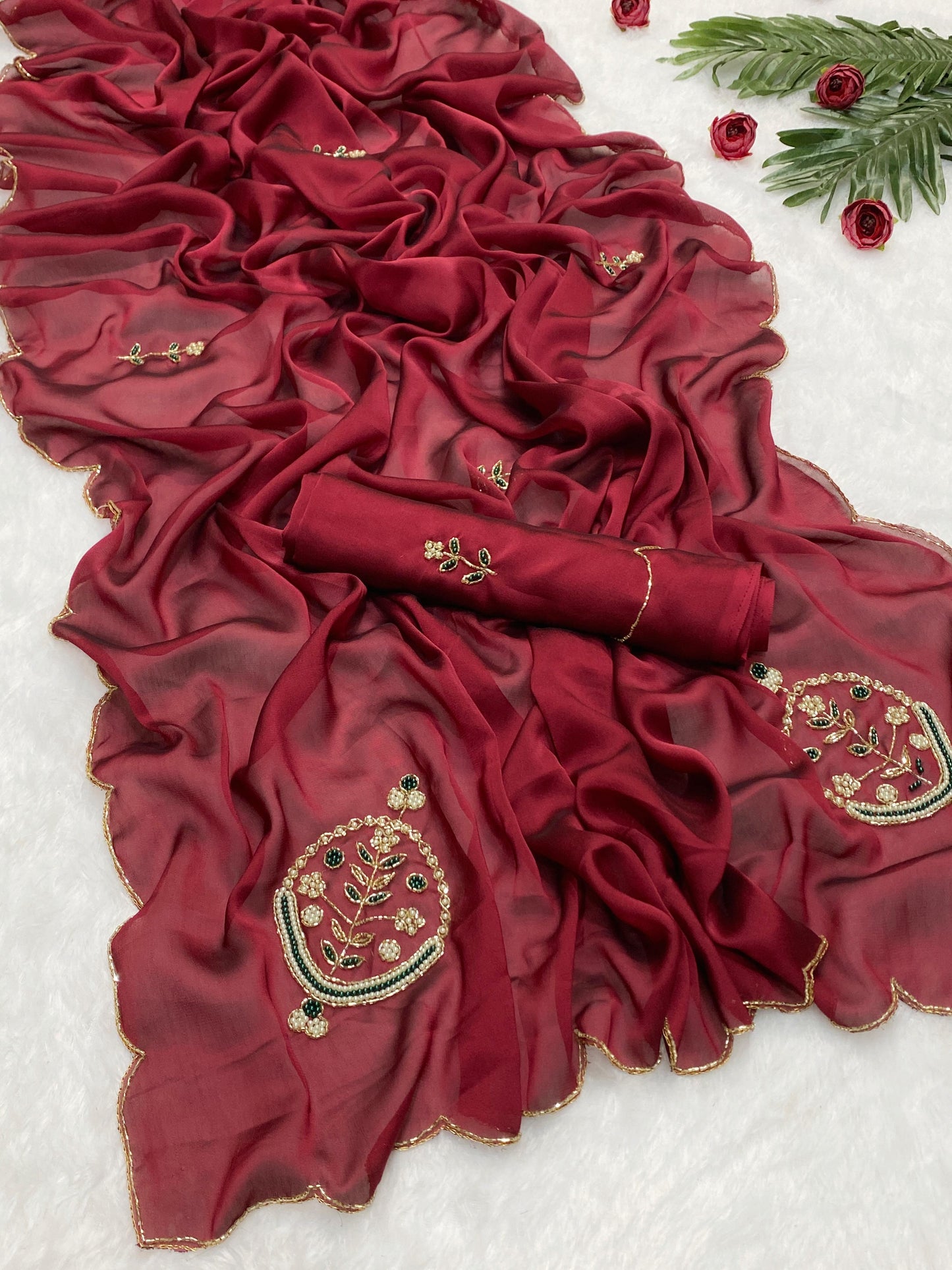 One Of A Kind Handworked Premium Saree