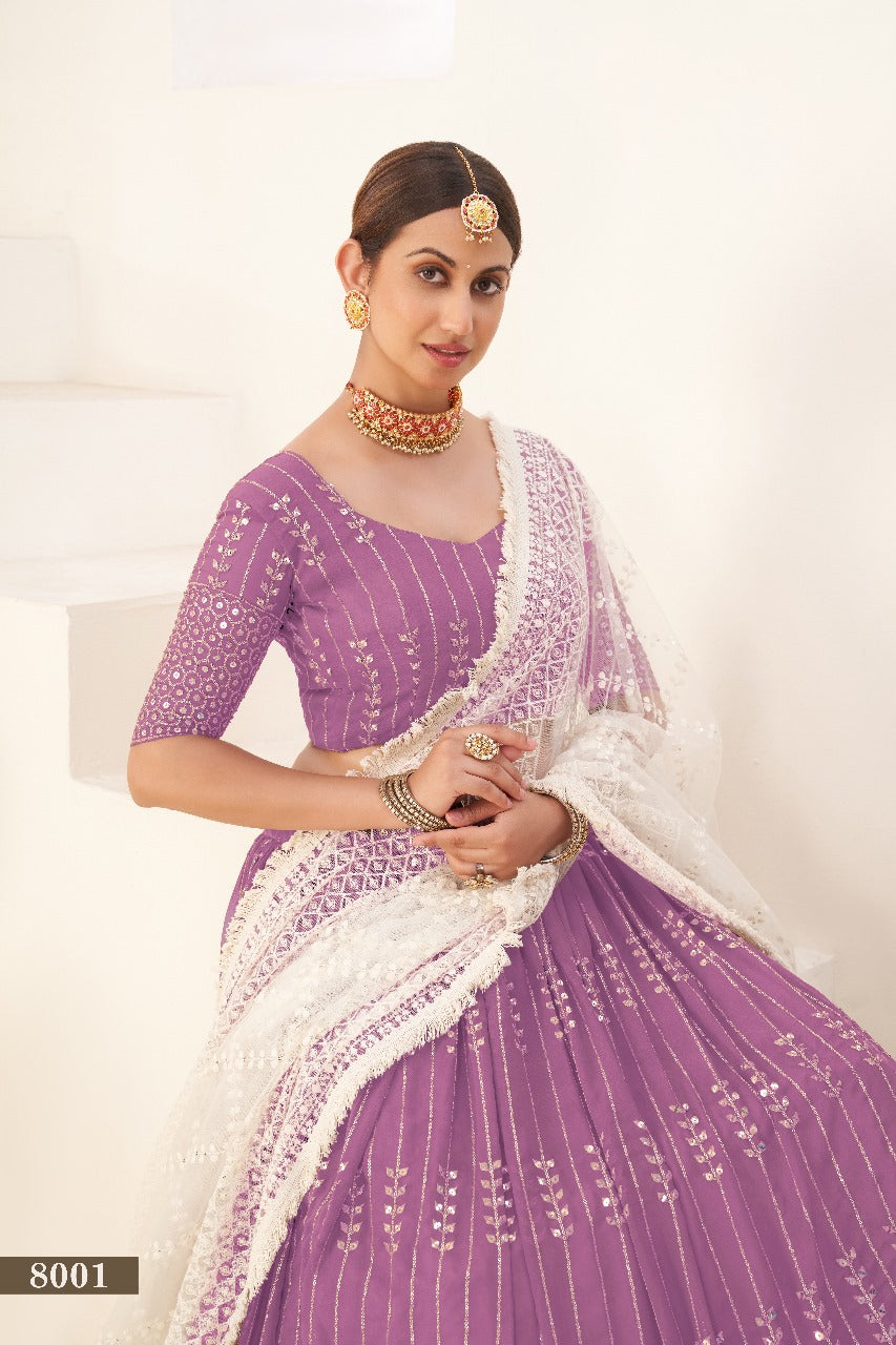 PREMIUM WEDDING SEASON LAVENDER LEHANGA