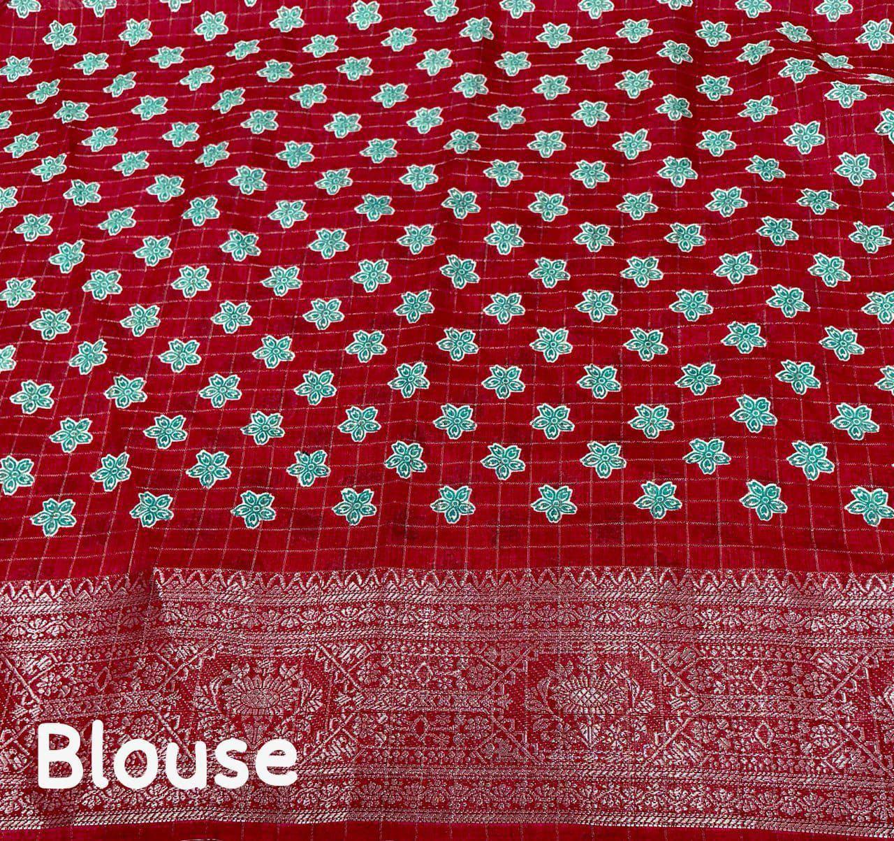Colorful Soft Cotton Crepe Vibrant Saree