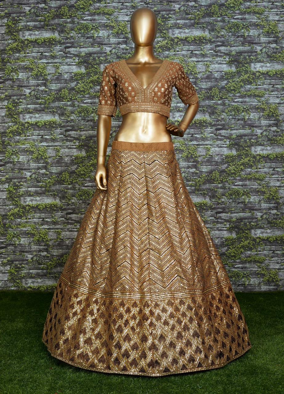 Antique Gold Premium Lehenga