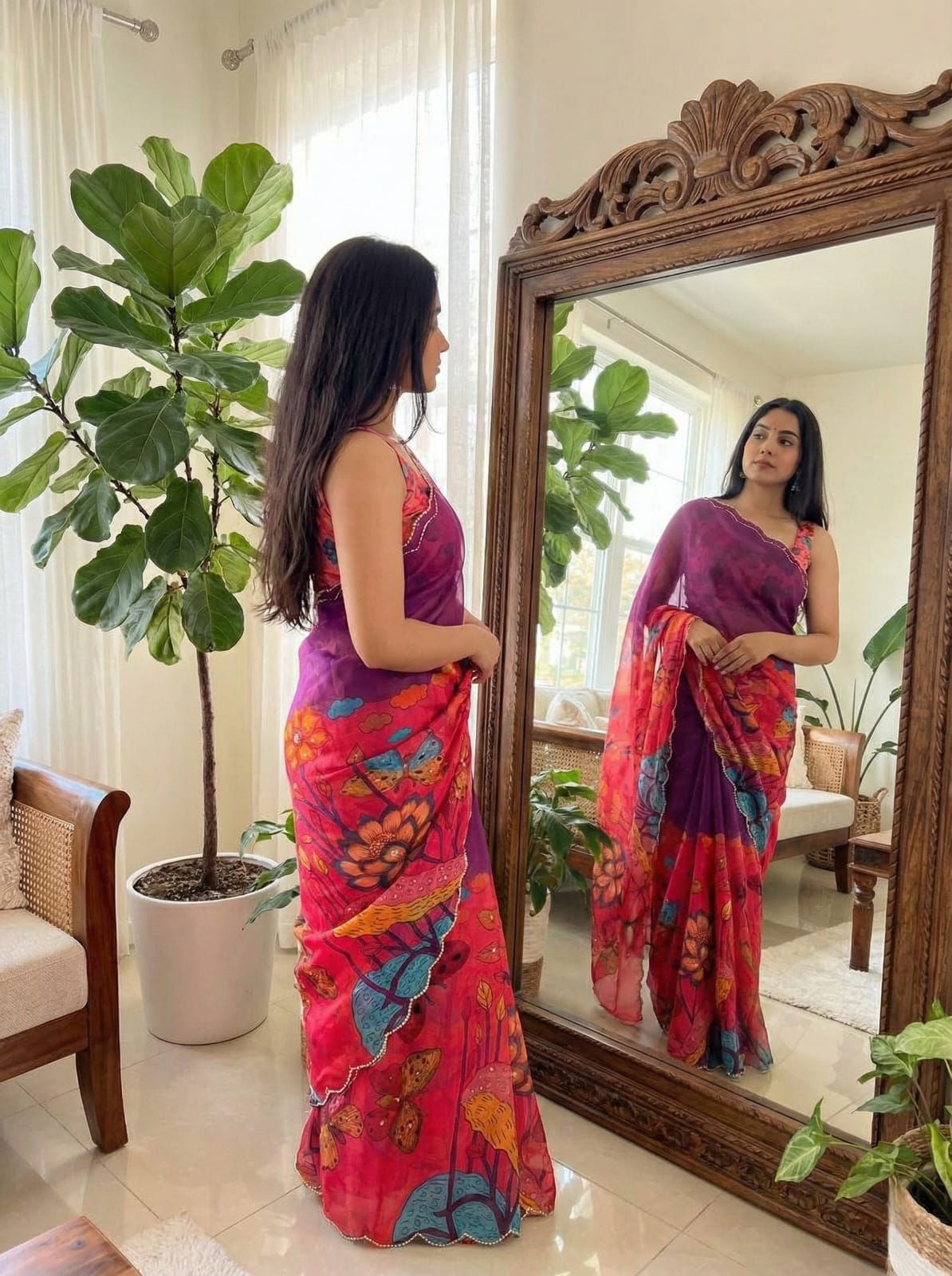 Colorful Elegant Tabby Will Saree