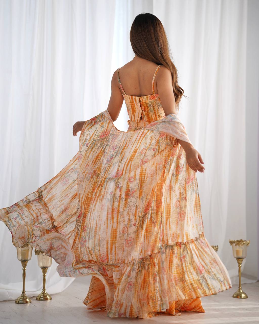 Floral Indo Western Earthy Outfit