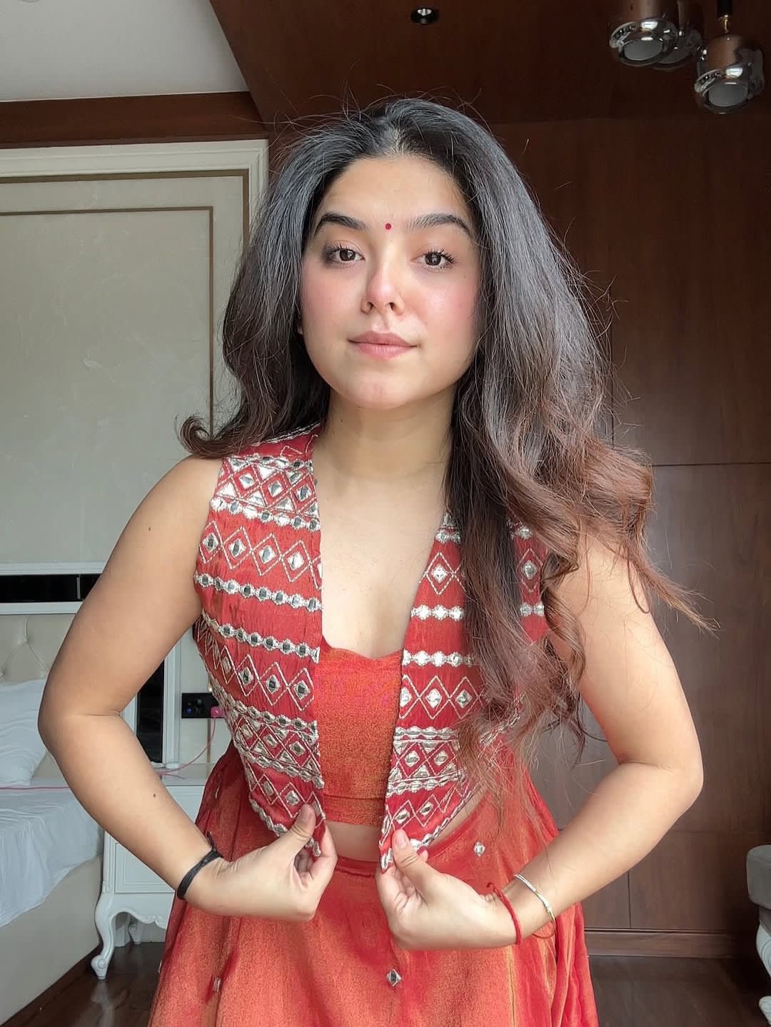 Orange Indo Western Attractive Outfit