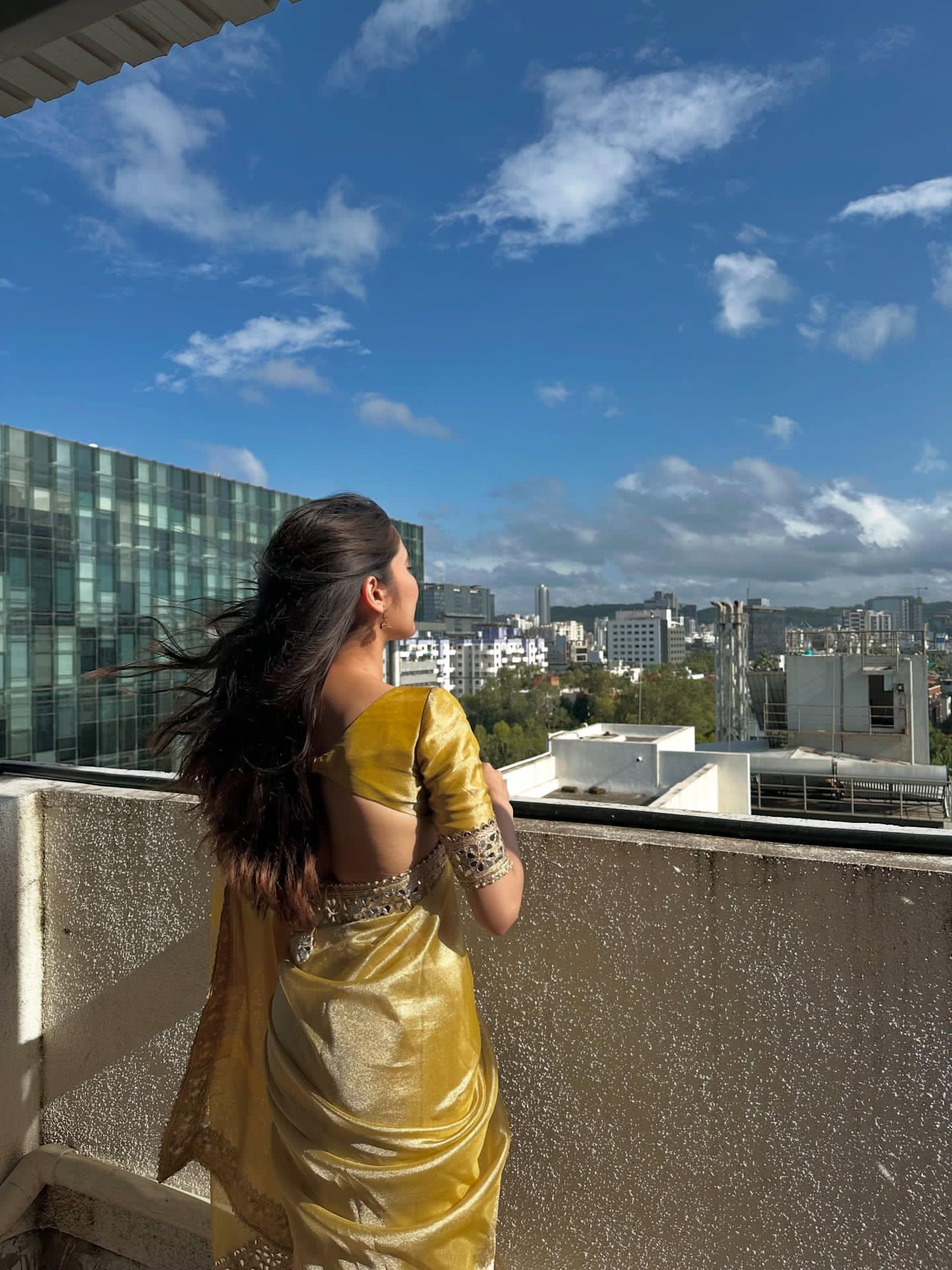 Organza Premium Mirror Work Saree