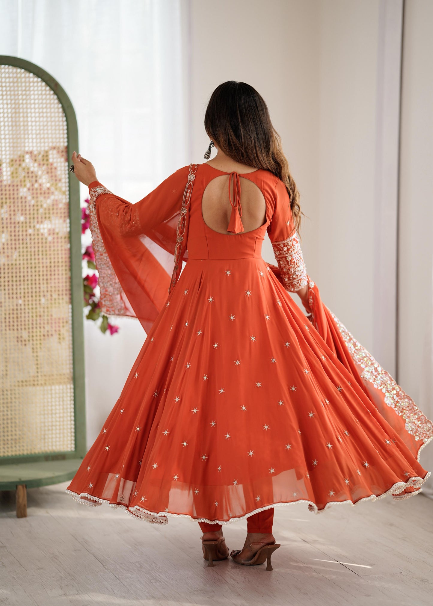Elegant Embroidered Rambo Sequence Designer Anarkali