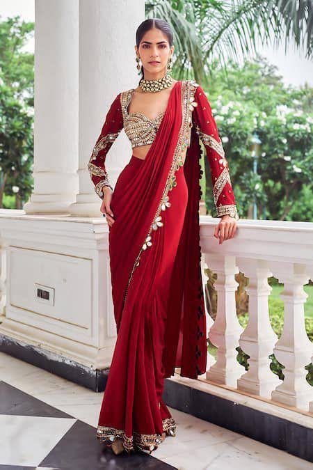 Ready To Wear Mirror Work Saree