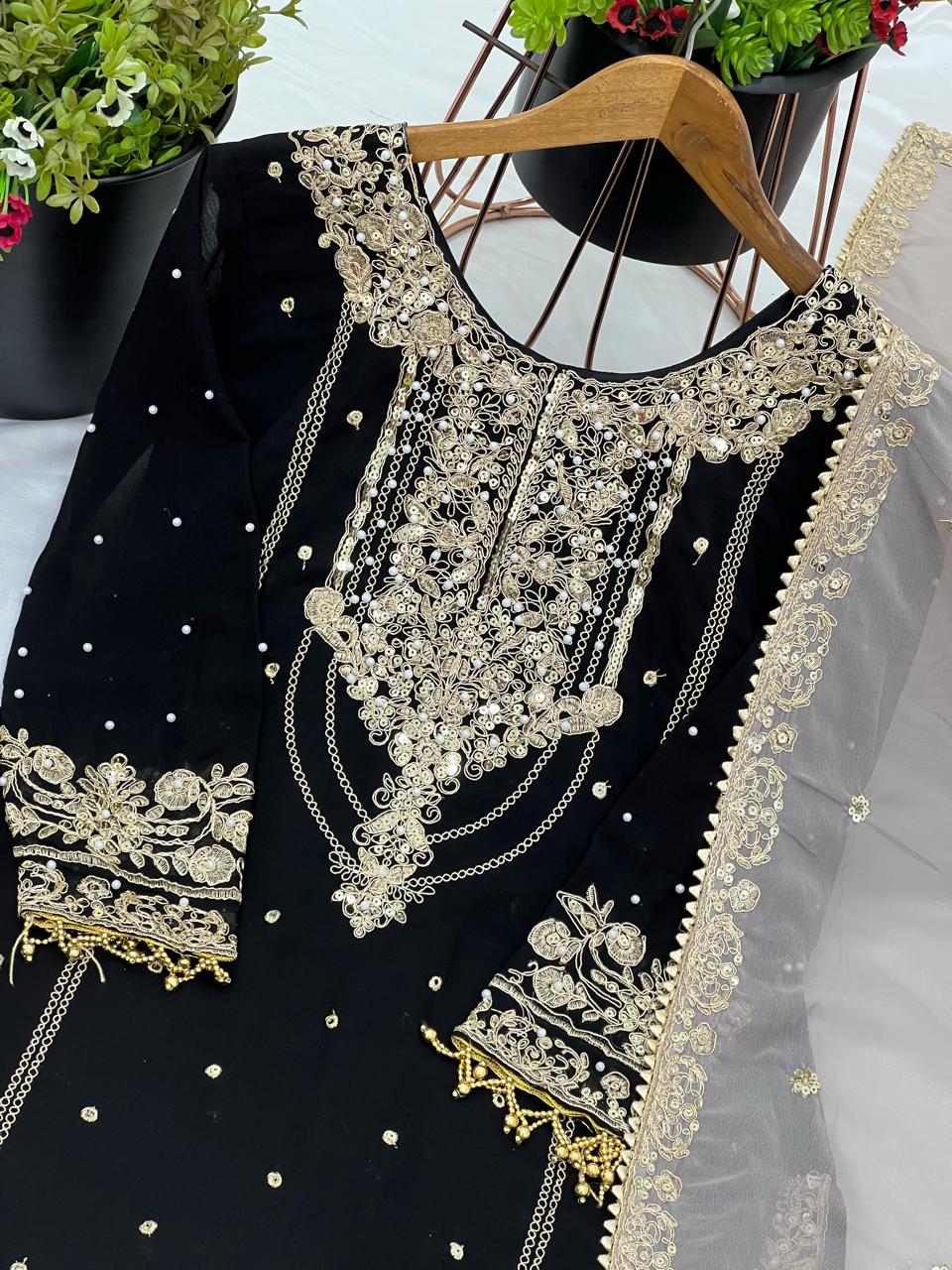 Premium Georgette Bling Ethnic Suit Outfit in Two Colours