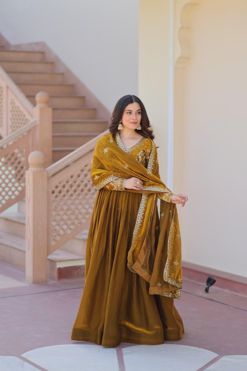 OCCASION EXCLUSIVE PREMIUM READYMADE GOWN-DUPATTA COLLECTION