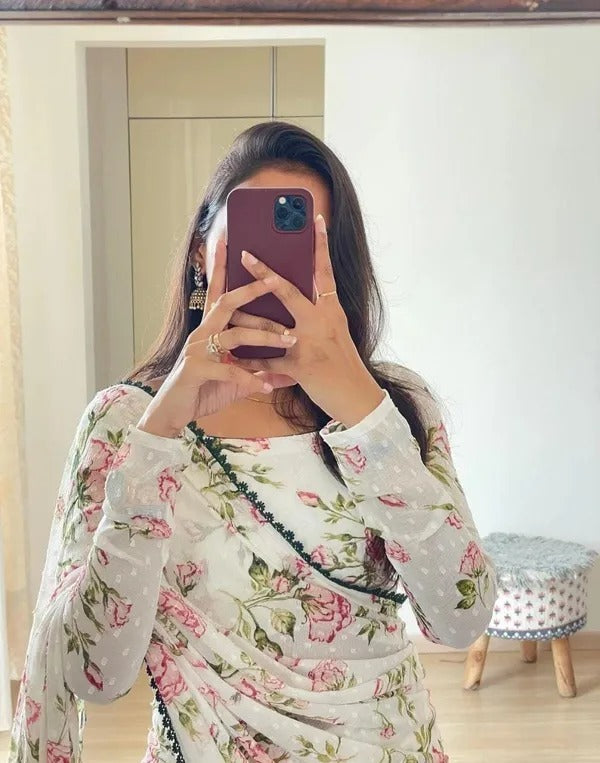 Floral Ready To Wear Saree