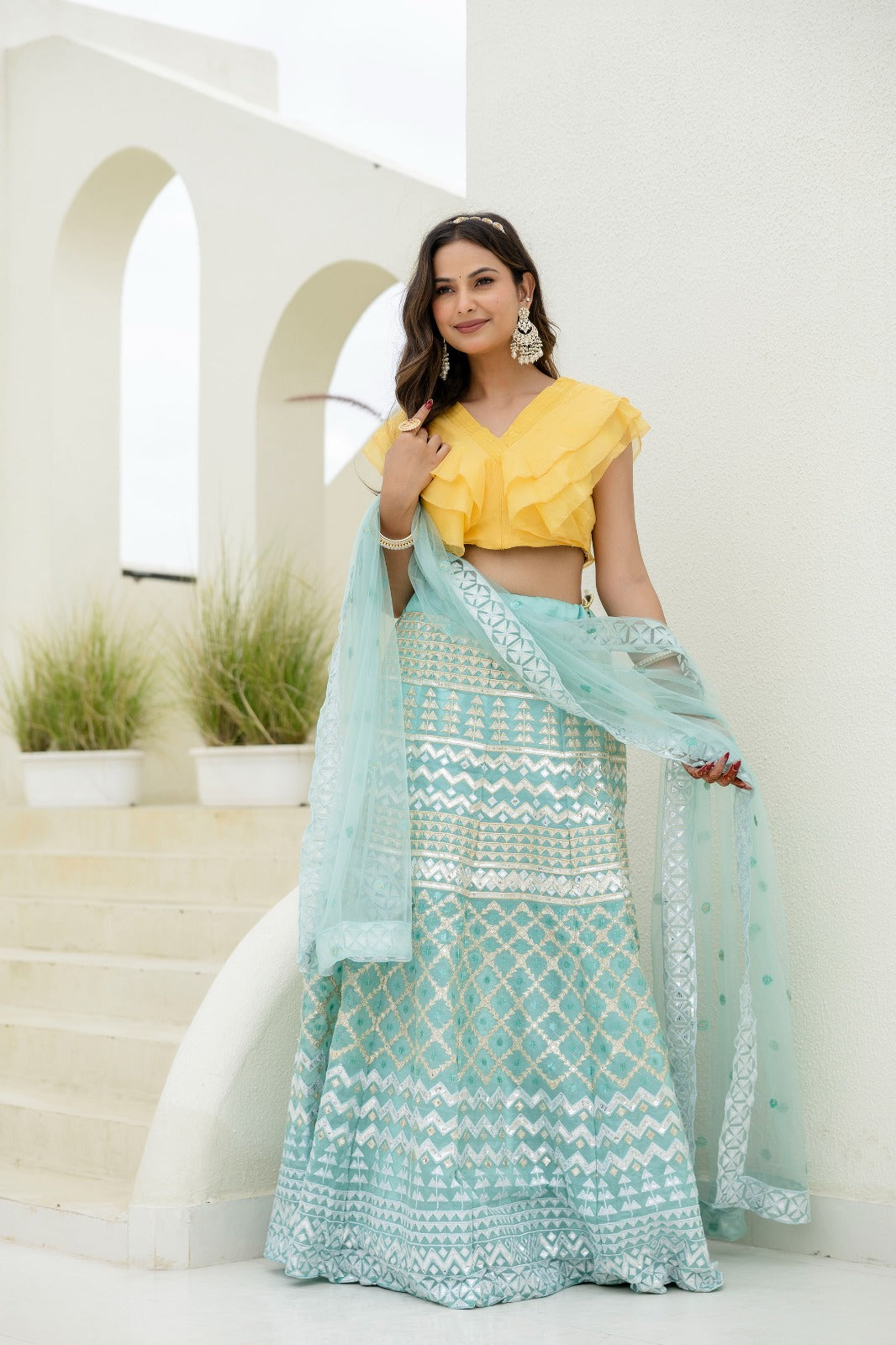 Dreamy Elegance Organza Lehanga