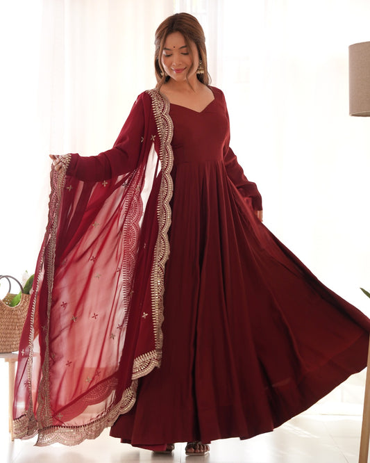 Kalamkari Maroon Fresh Look Premium Outfit (Ready to Wear)