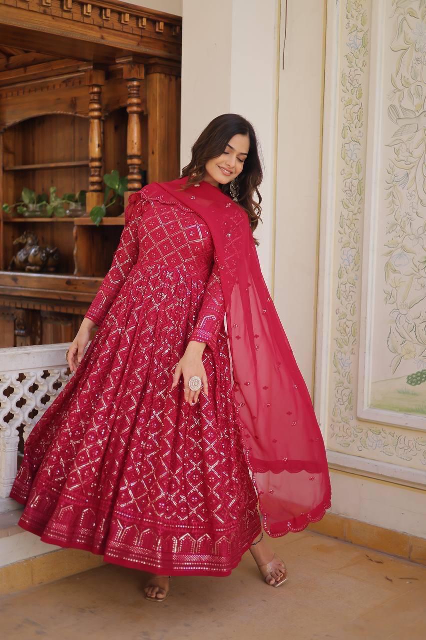 Beautiful Gown With Dupatta In Two Colors