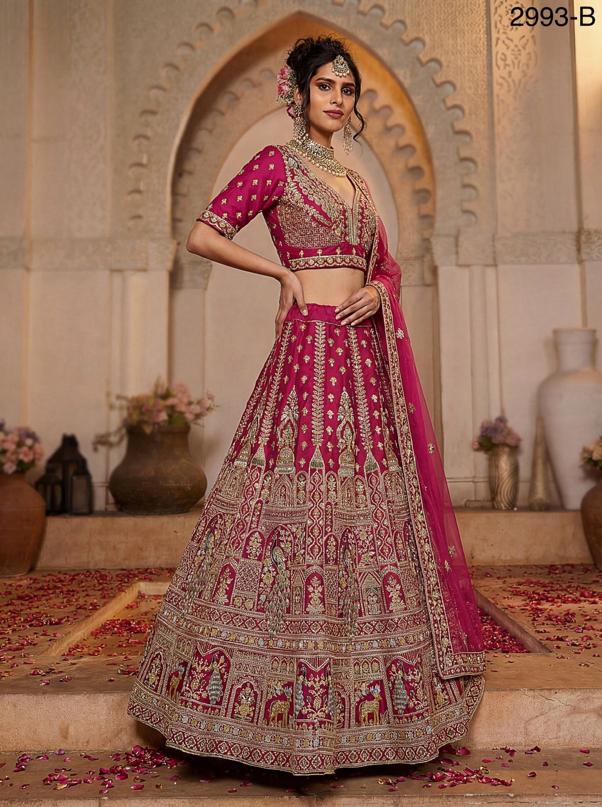 Premium Fancy Embroidery Double Dupatta Bridal Lehenga Choli