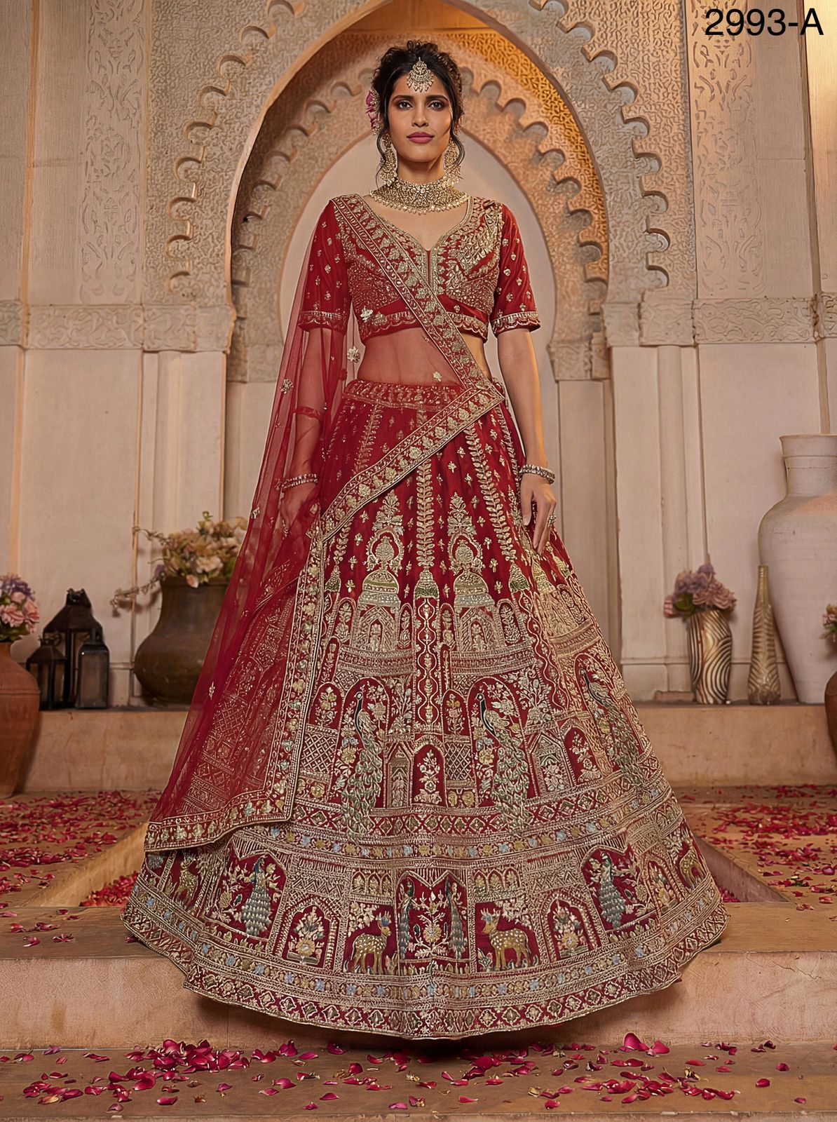 Premium Fancy Embroidery Double Dupatta Bridal Lehenga Choli