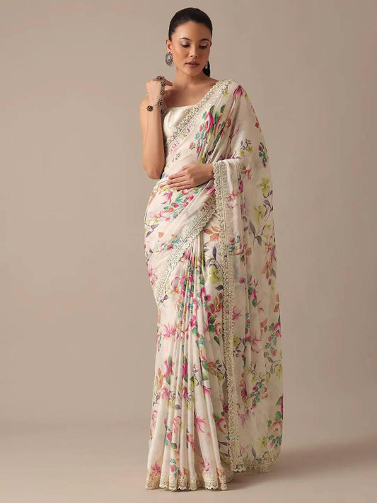 Summer Soothing Georgette Floral Saree