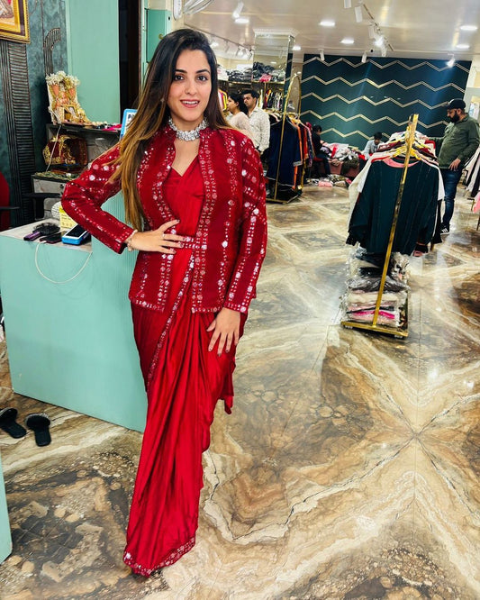 Ready To Wear Trending Coord Jacket Saree