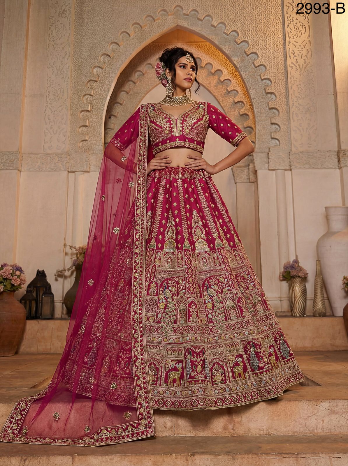 Premium Fancy Embroidery Double Dupatta Bridal Lehenga Choli