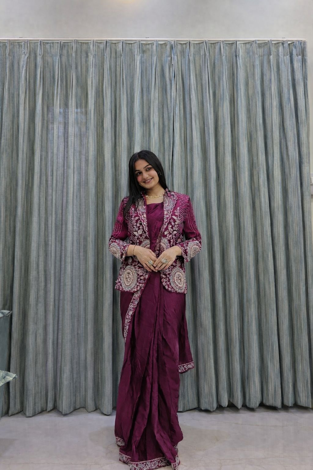 Farewell GenZ Ready to Wear Jacket Saree