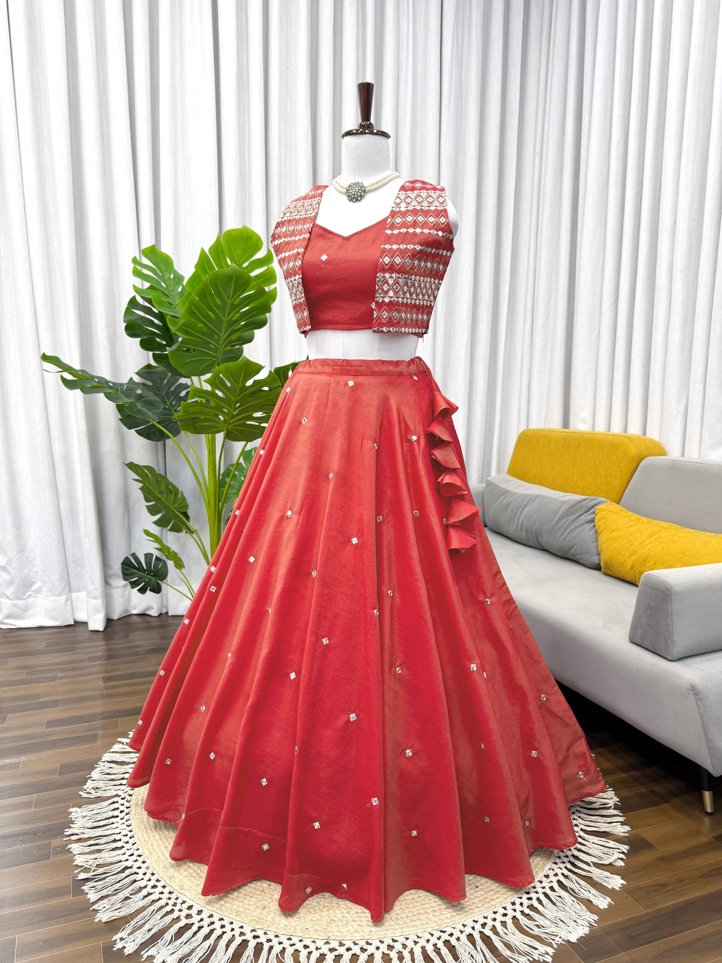 Orange Indo Western Attractive Outfit