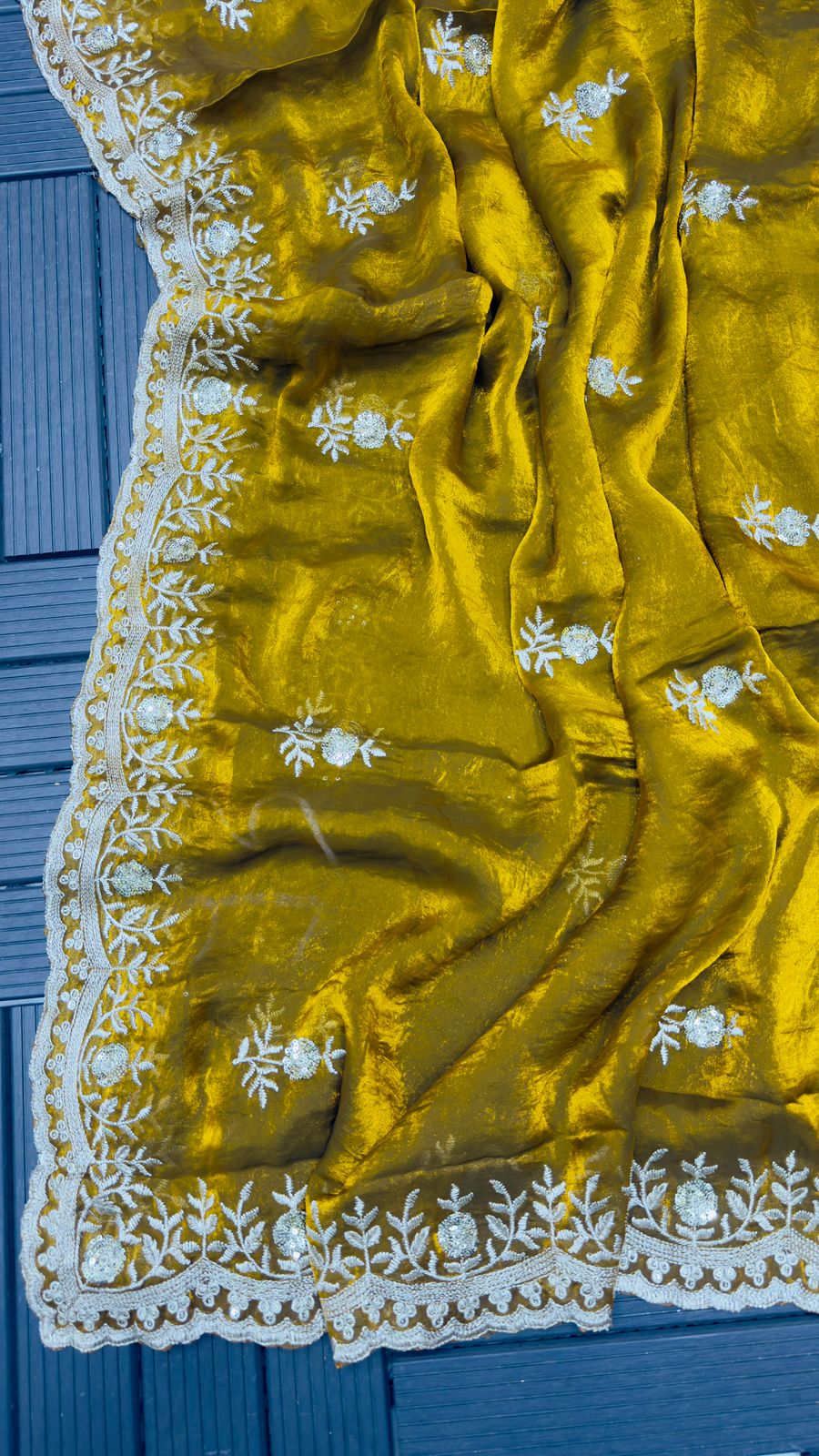 SUN GOLD FANDY SATIN SAREE