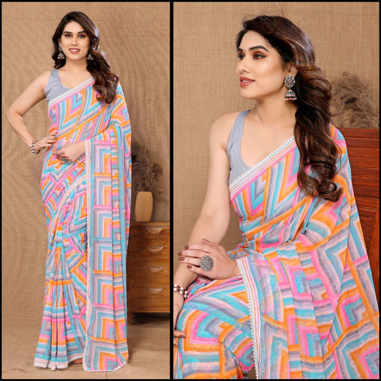 Summer Georgette Ready To Wear Sarees