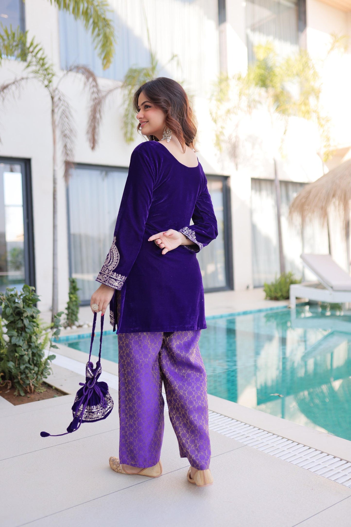 Shine Warm In Premium Velvet Outfit