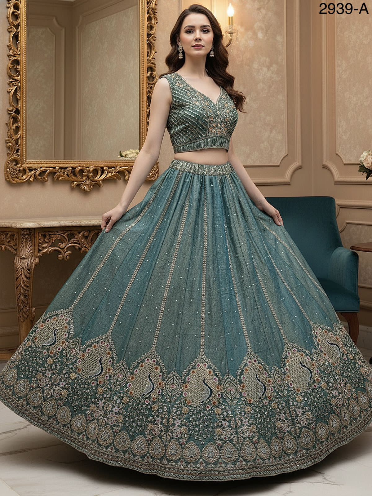 Peacock Embroidered Sober work Wedding Lehenga choli