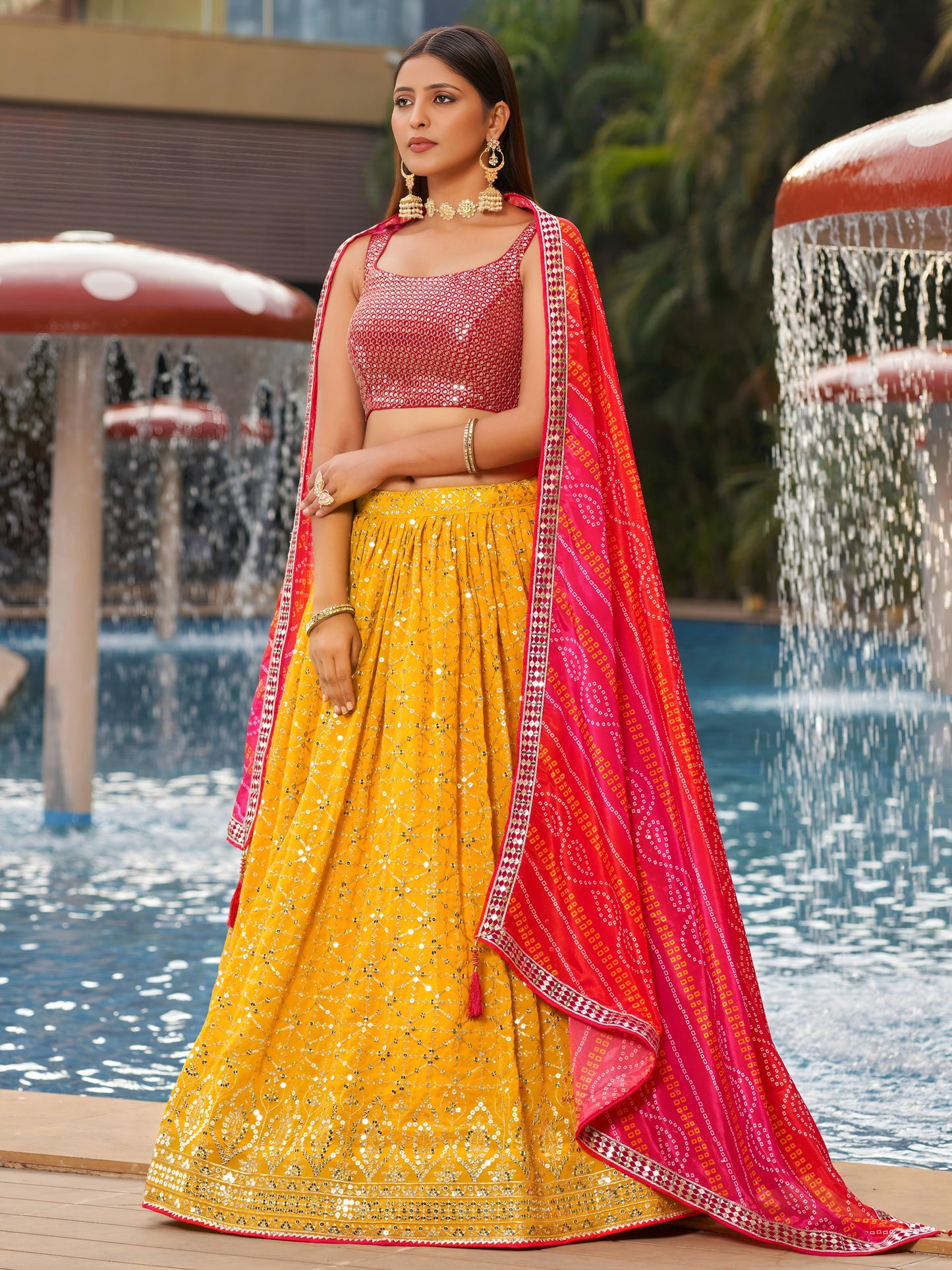 Sunlit Yellow Premium Lehenga