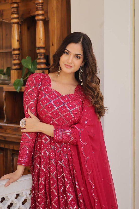 Beautiful Gown With Dupatta In Two Colors