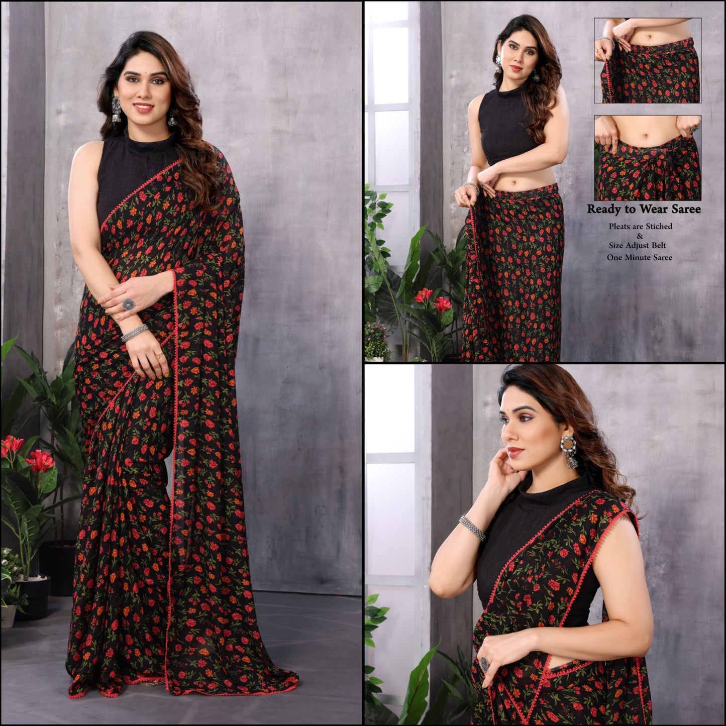 Summer Georgette Ready To Wear Sarees