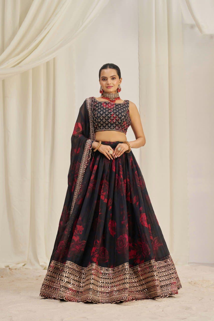 Floral Vibes Pure Organza Party Lehanga
