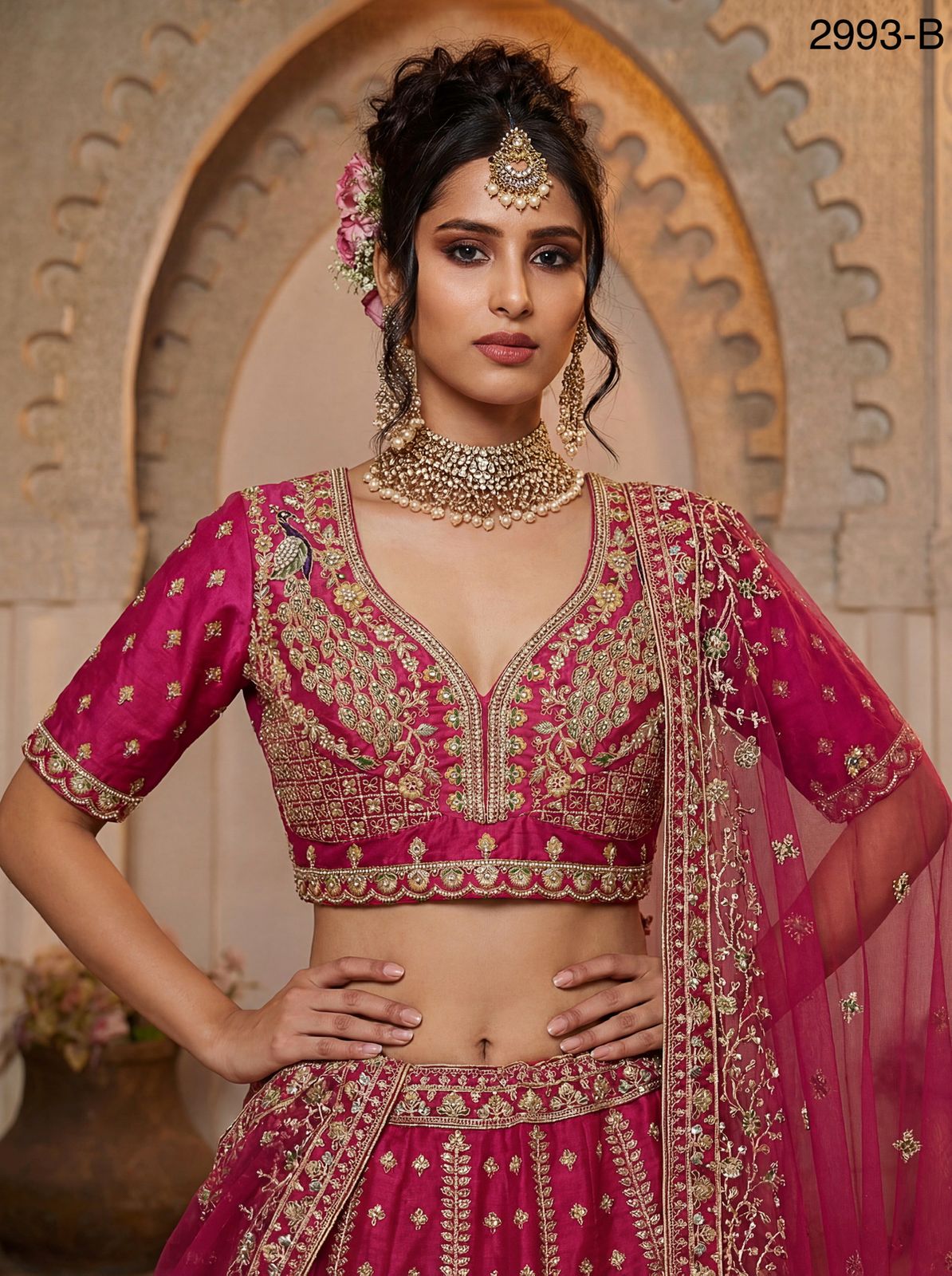 Premium Fancy Embroidery Double Dupatta Bridal Lehenga Choli