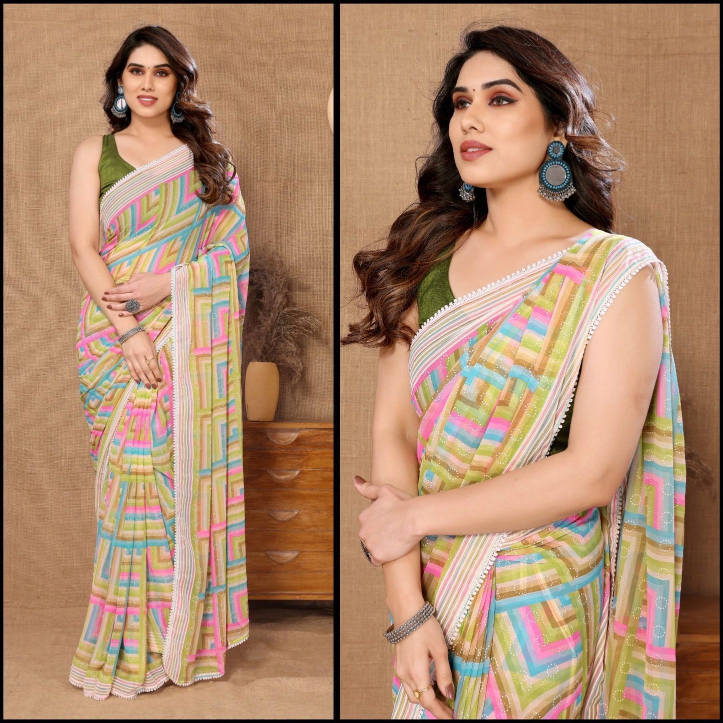 Summer Georgette Ready To Wear Sarees