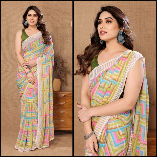 Summer Georgette Ready To Wear Sarees