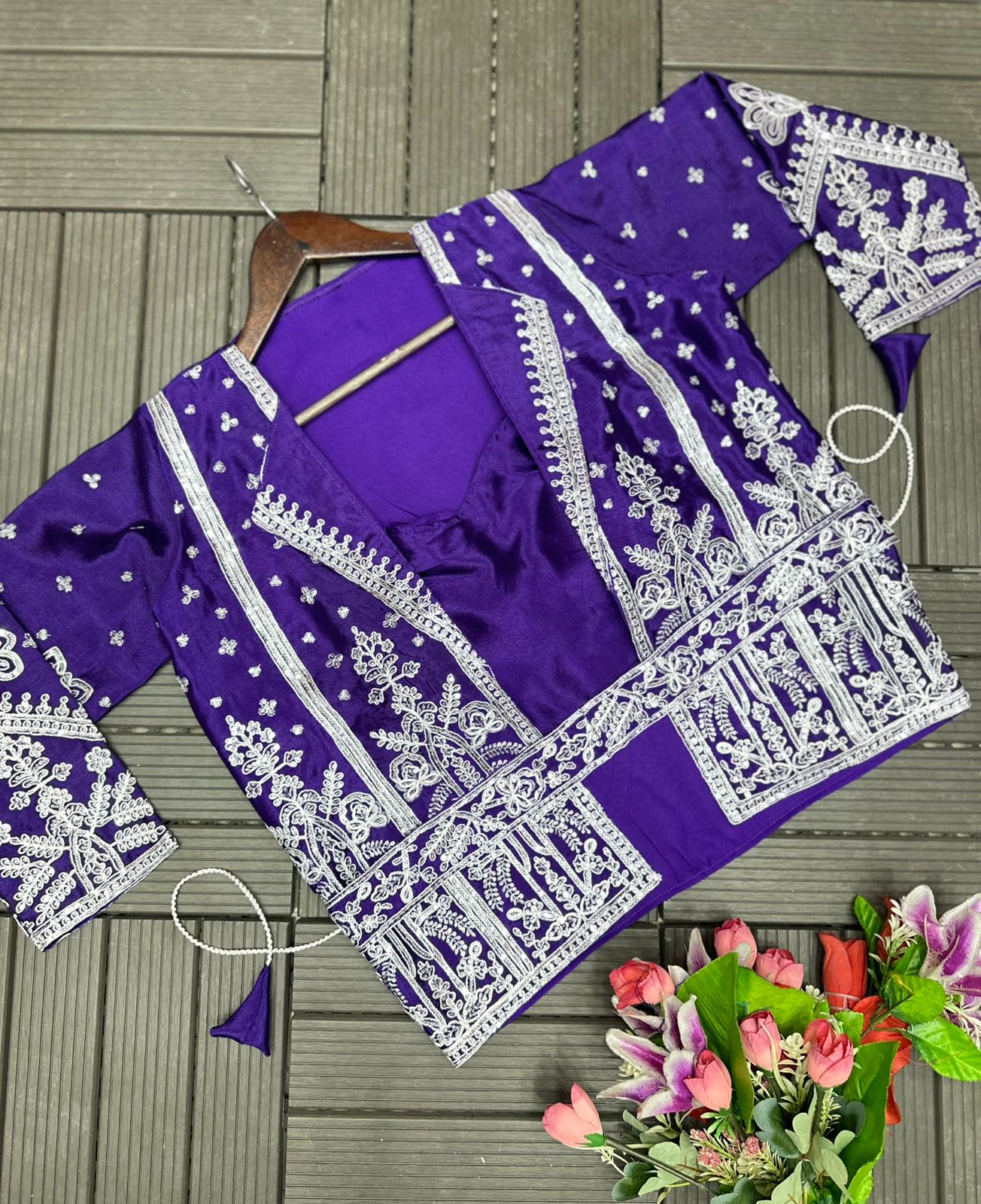 Ready To Wear Koti Jacket Style Chinon Saree