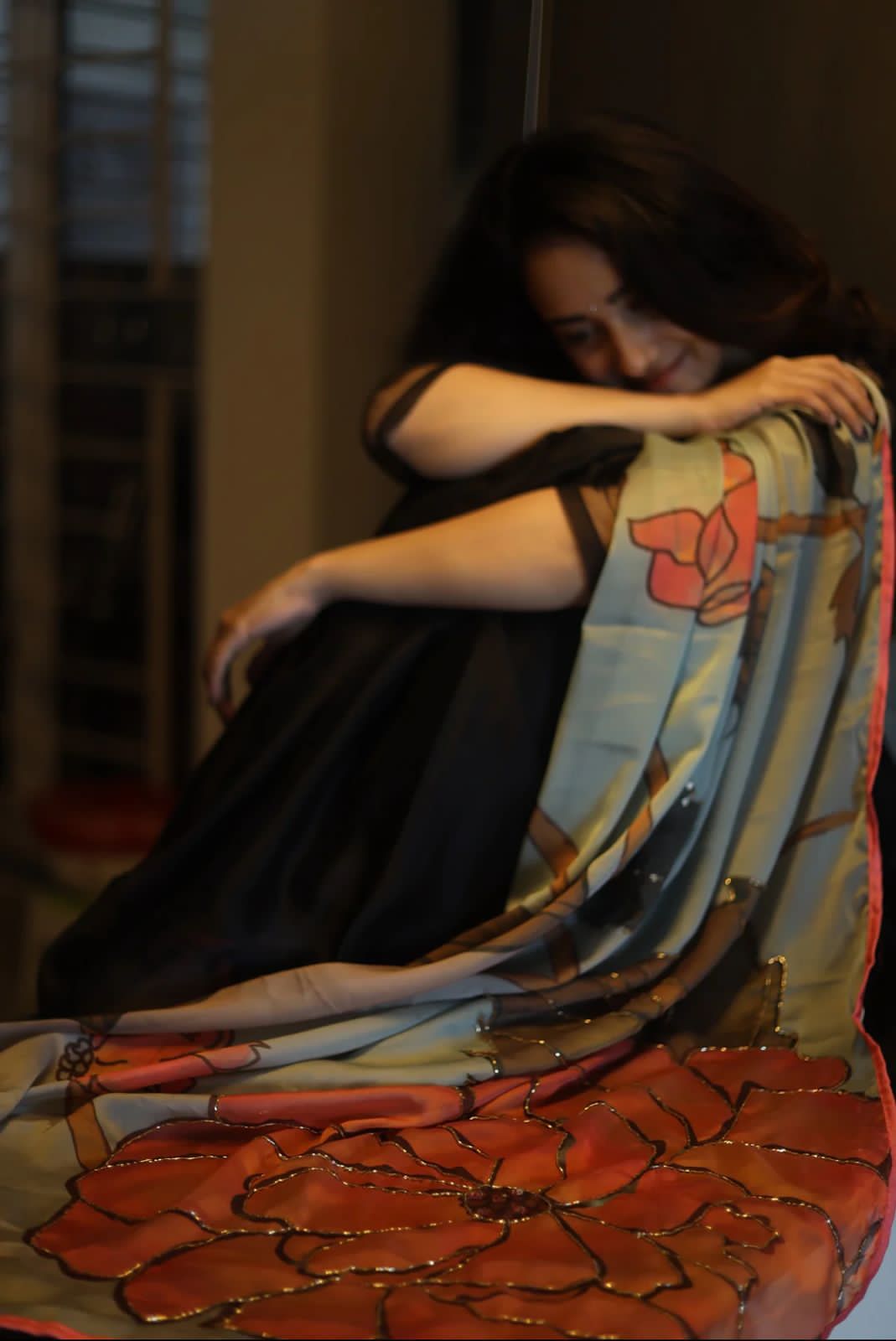 Kalamkari Premium Black HandWork Saree