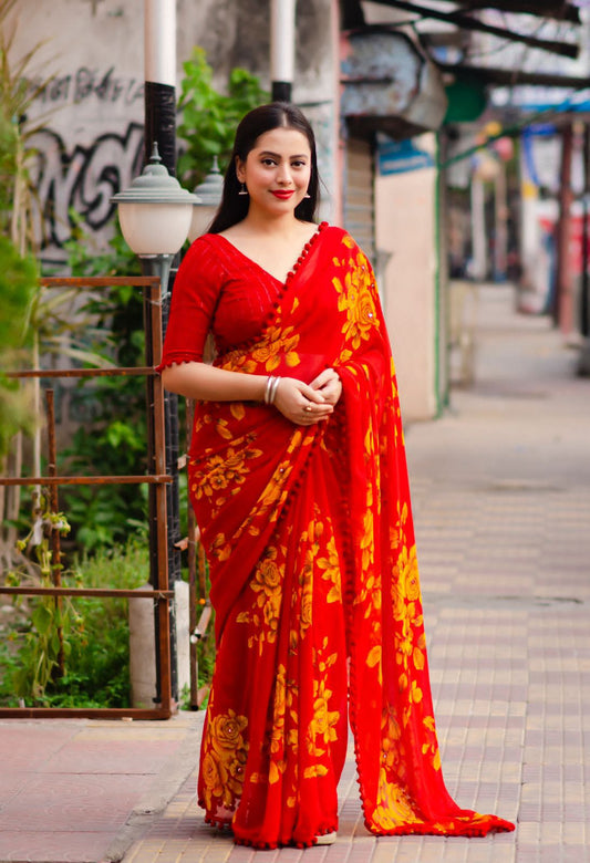 Pum Pum Soft Georgette Attractive Saree