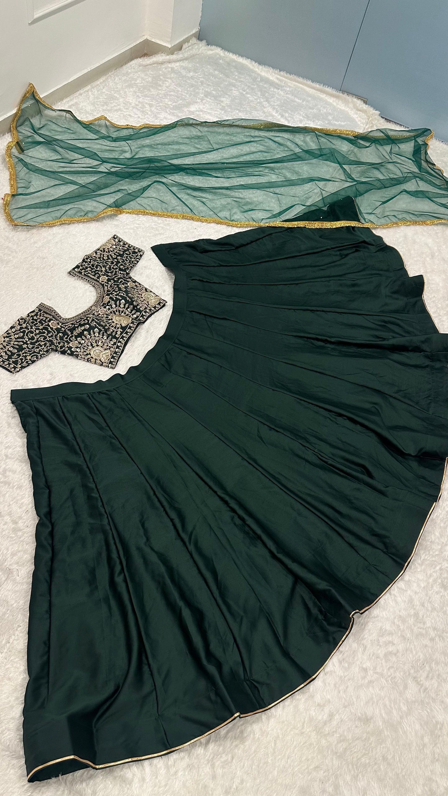 Green Glam Look beautiful Lehenga - Mehandi Nights