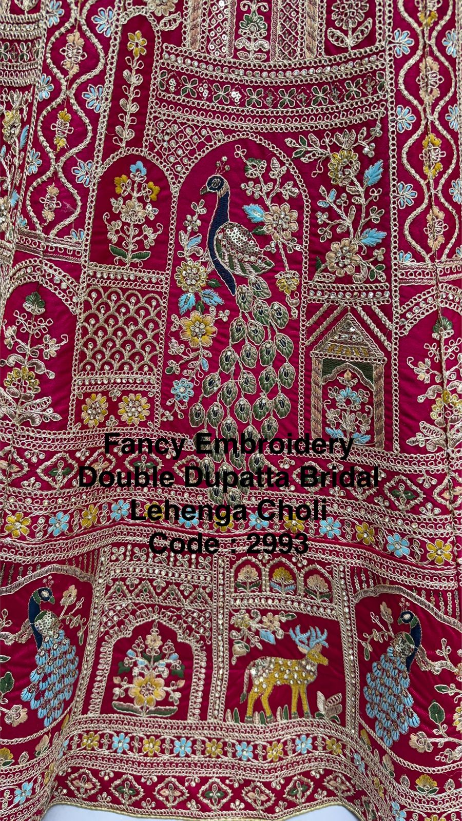 Premium Fancy Embroidery Double Dupatta Bridal Lehenga Choli