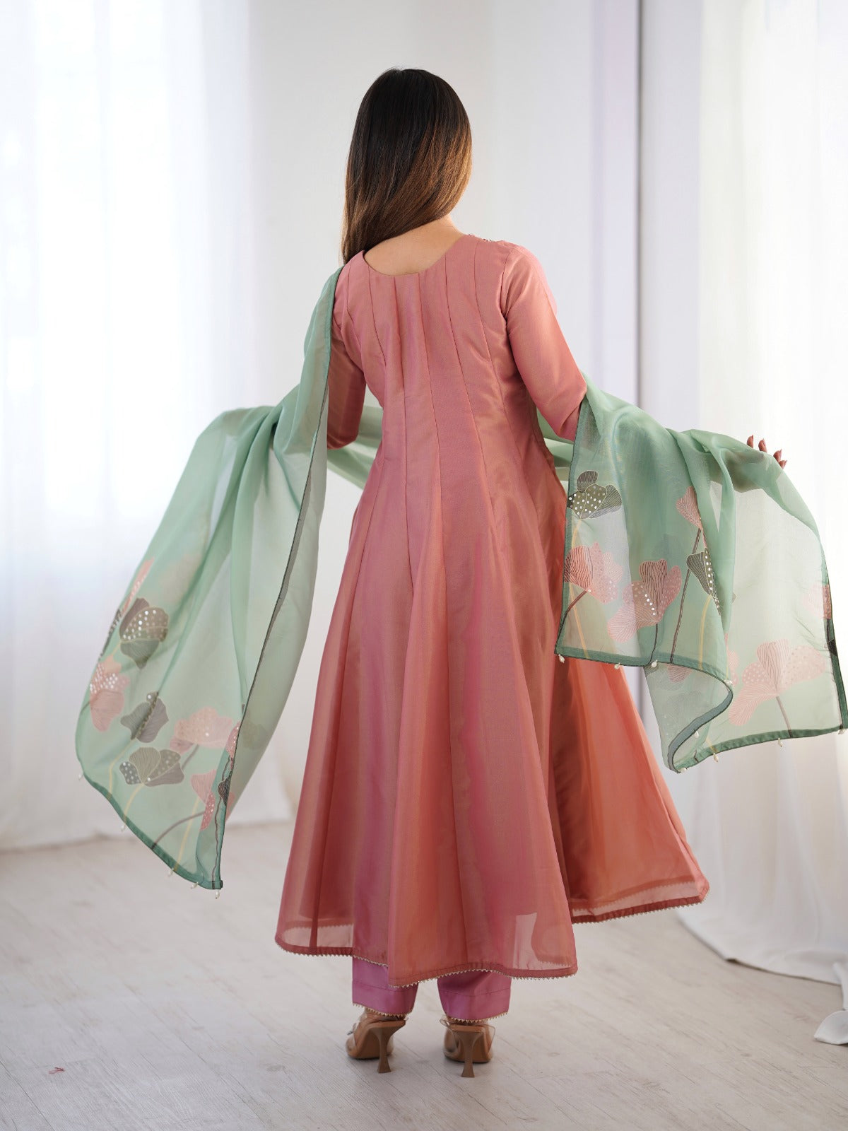 Peach Premium Ready To Wear Suit Outfit