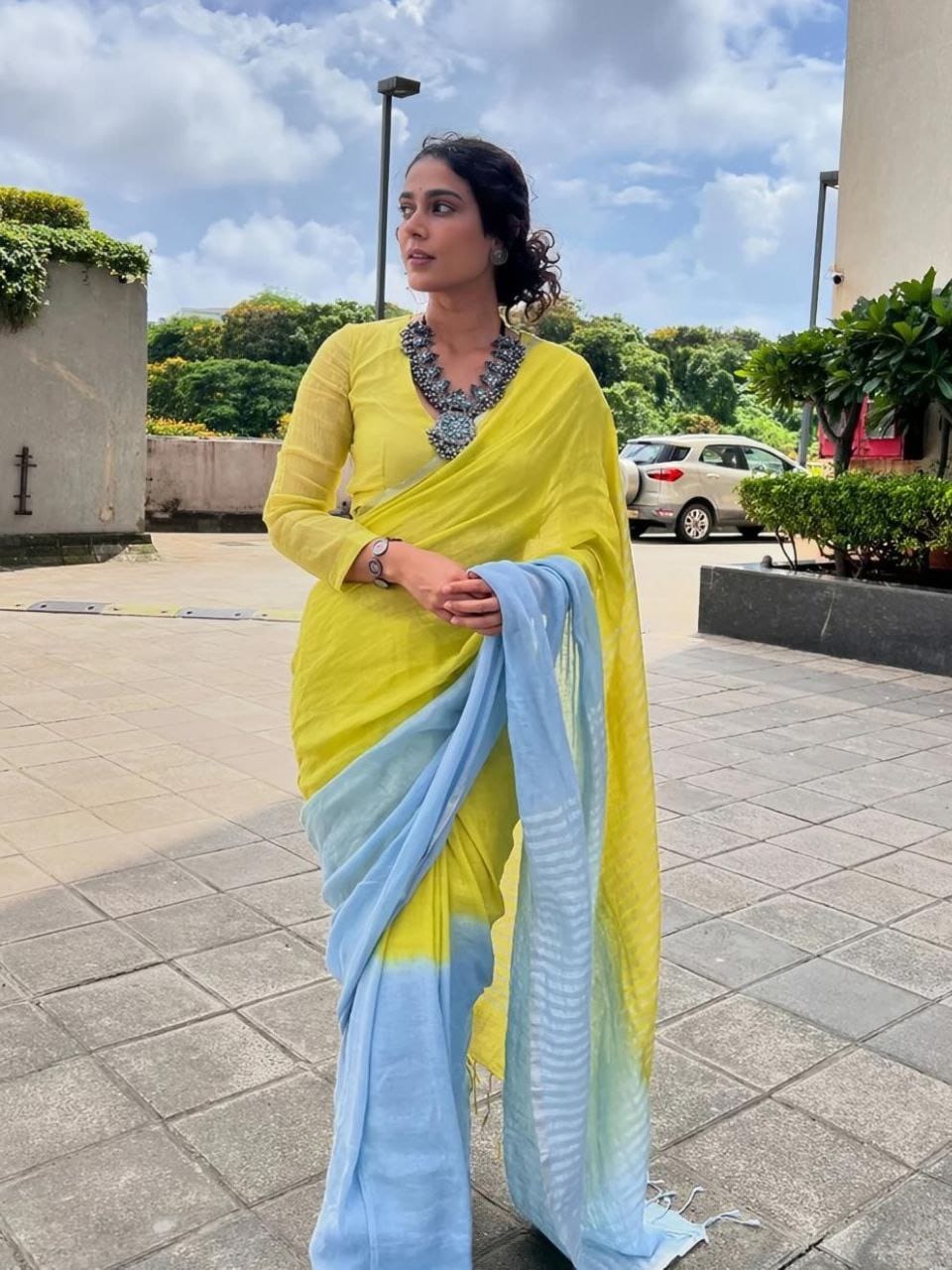 Vibrant Sunny Days Summer Saree