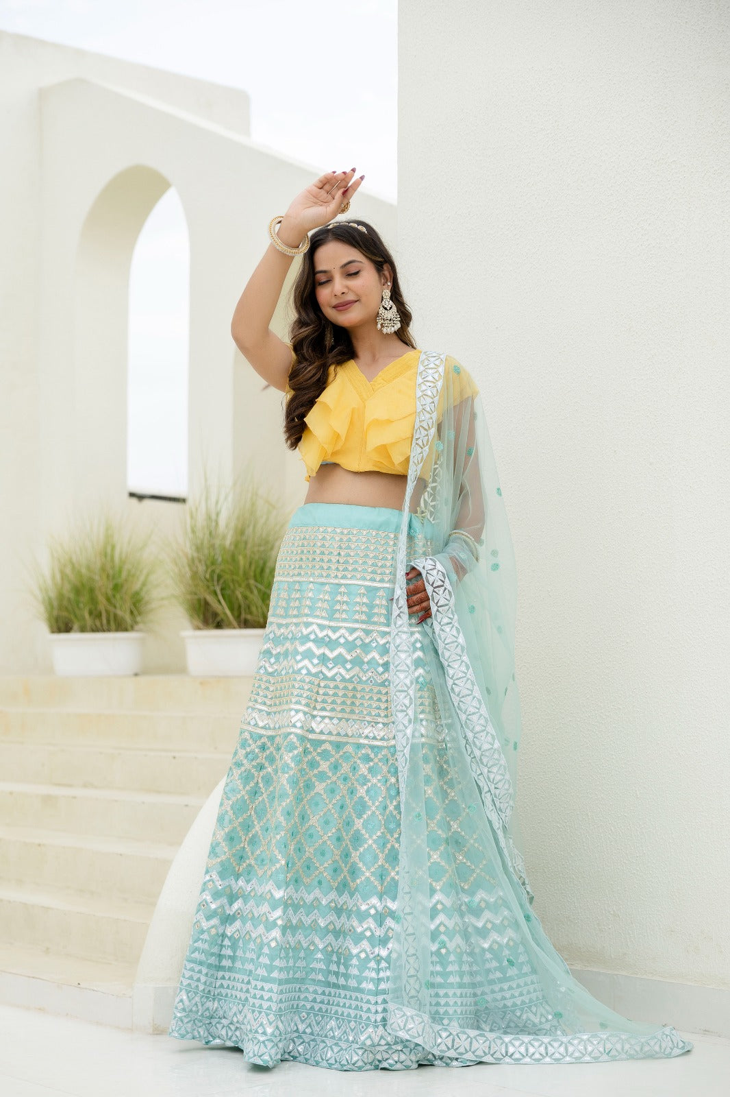 Dreamy Elegance Organza Lehanga
