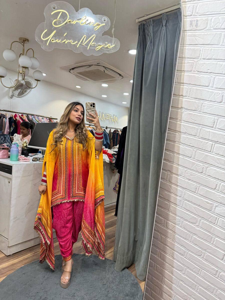Festive Kaftan Dhoti Unique Outfit