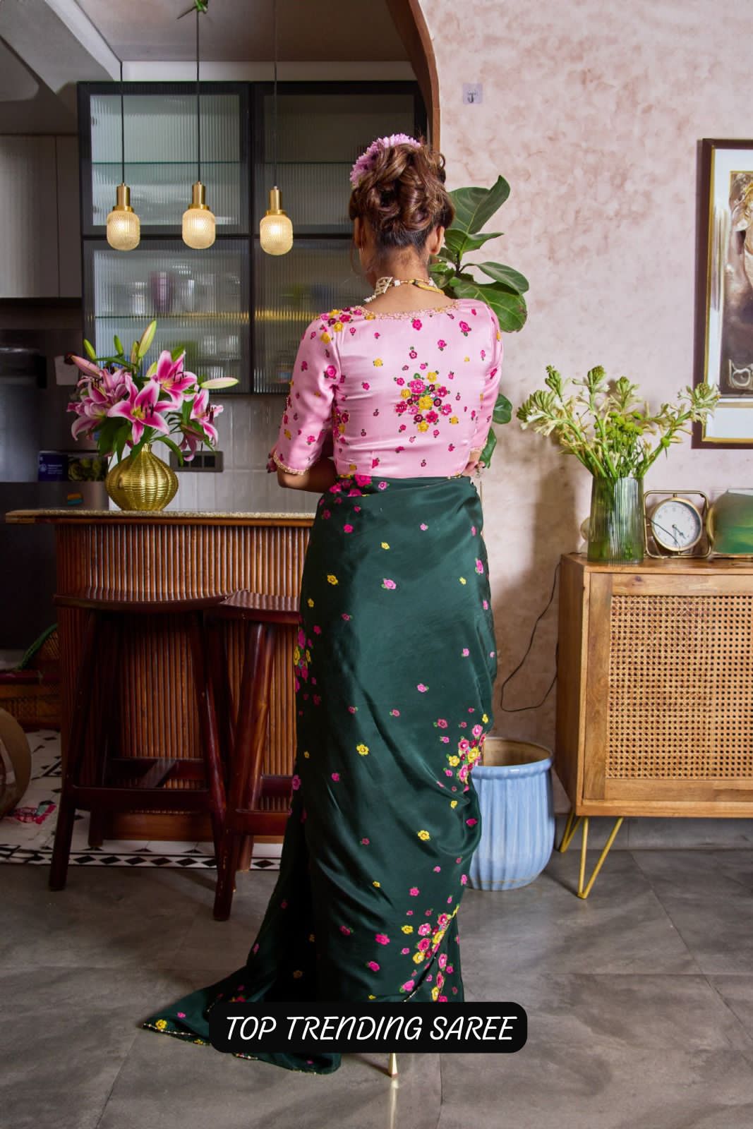 CELEBRITY INSPIRED COOL SUMMER GREEN SAREE