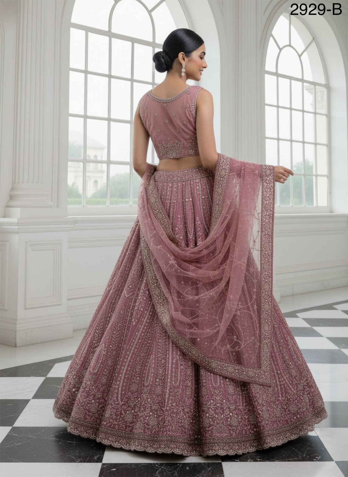 Hand Worked Pink Designer Lehanga