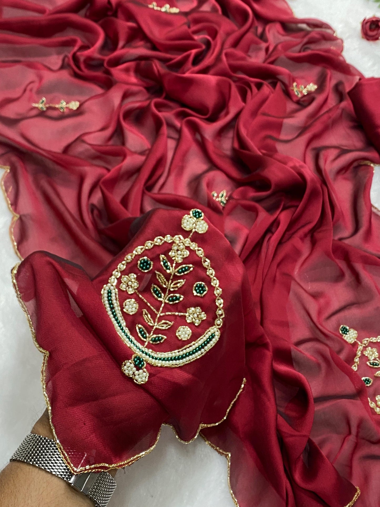 One Of A Kind Handworked Premium Saree