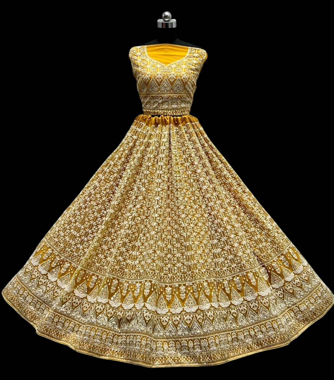 Premium Embroidered Thread Sequins Work Lehanga