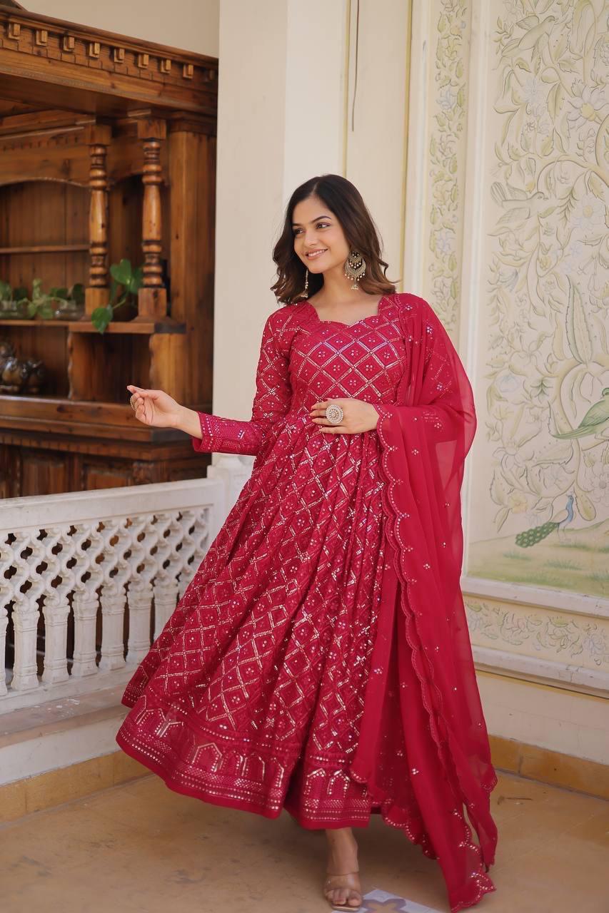 Beautiful Gown With Dupatta In Two Colors